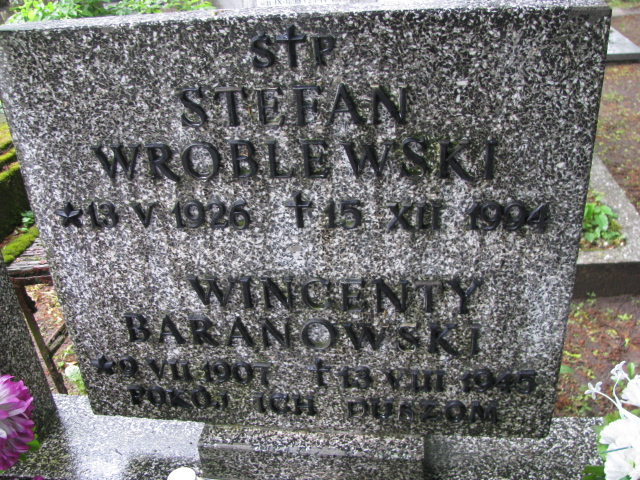 Wincenty Baranowski 1907 Białogard - Grobonet - Wyszukiwarka osób pochowanych