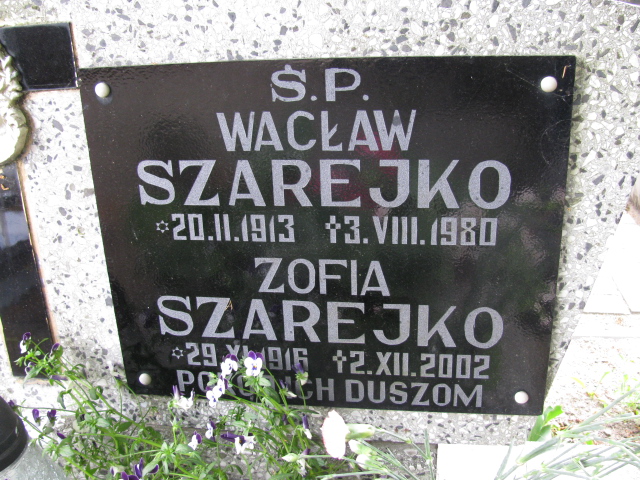 Wacław Szarejko 1913 Białogard - Grobonet - Wyszukiwarka osób pochowanych