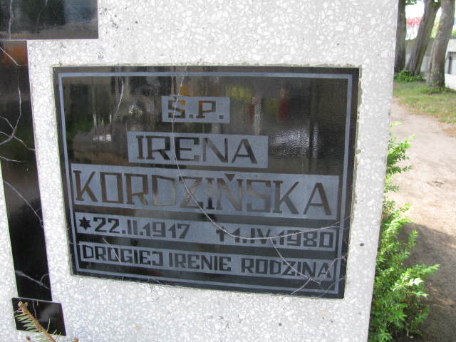 Irena Kordzińska 1917 Białogard - Grobonet - Wyszukiwarka osób pochowanych
