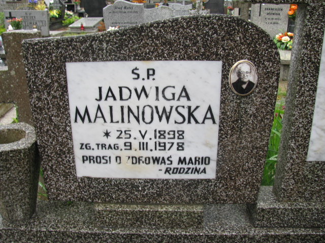 Jadwiga Malinowska 1898 Białogard - Grobonet - Wyszukiwarka osób pochowanych