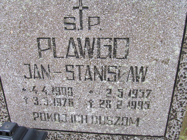 Jan Piotr Plawgo 1952 Białogard - Grobonet - Wyszukiwarka osób pochowanych