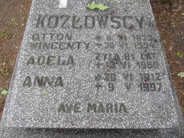 Otton Wincenty Kozłowski 1873 Białogard - Grobonet - Wyszukiwarka osób pochowanych