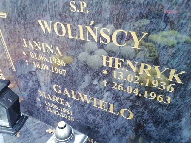 Henryk Woliński 1936 Białogard - Grobonet - Wyszukiwarka osób pochowanych