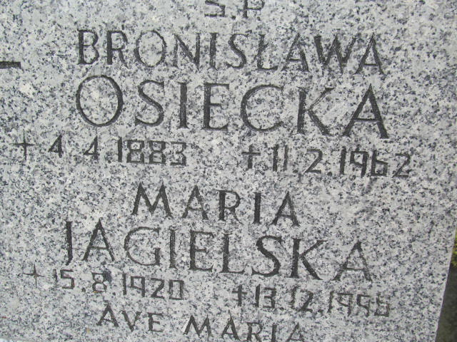 Bronisława Osiecka 1883 Białogard - Grobonet - Wyszukiwarka osób pochowanych
