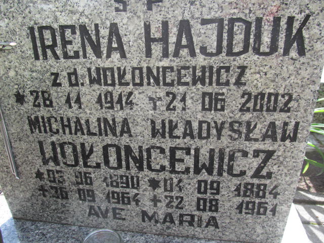 Irena Hajduk 1914 Białogard - Grobonet - Wyszukiwarka osób pochowanych