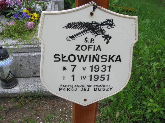 Zofia Słowińska 1931 Białogard - Grobonet - Wyszukiwarka osób pochowanych