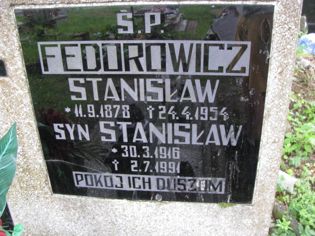 Stanisław Fedorowicz 1878 Białogard - Grobonet - Wyszukiwarka osób pochowanych