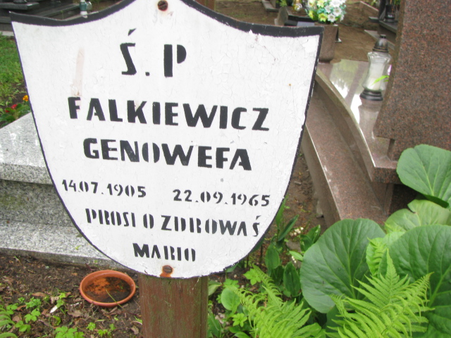 Genowefa Falkiewicz 1905 Białogard - Grobonet - Wyszukiwarka osób pochowanych