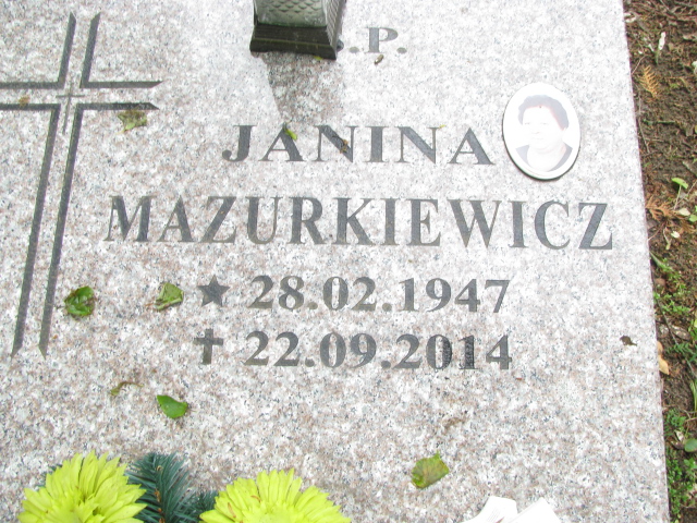 Janina Mazurkiewicz 1947 Białogard - Grobonet - Wyszukiwarka osób pochowanych