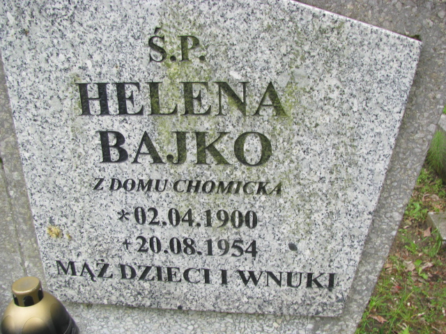 Helena Bajko 1900 Białogard - Grobonet - Wyszukiwarka osób pochowanych