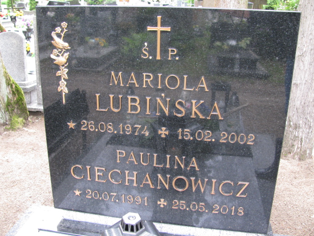 Paulina Ciechanowicz 1991 Białogard - Grobonet - Wyszukiwarka osób pochowanych