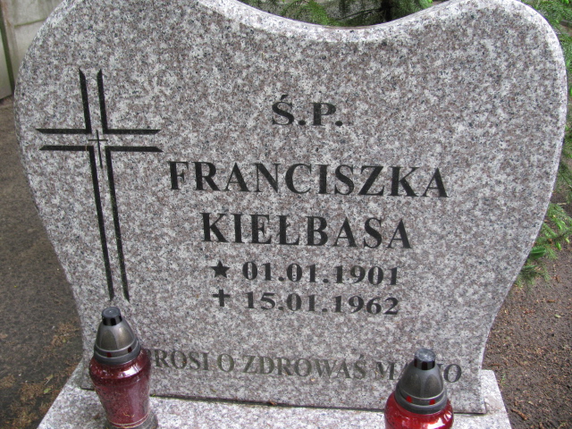 Franciszka Kiełbasa 1901 Białogard - Grobonet - Wyszukiwarka osób pochowanych