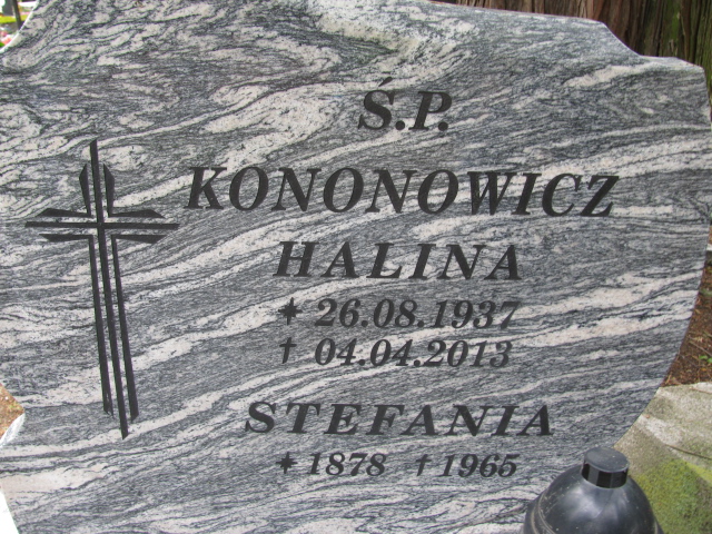 Stefania Kononowicz 1878 Białogard - Grobonet - Wyszukiwarka osób pochowanych