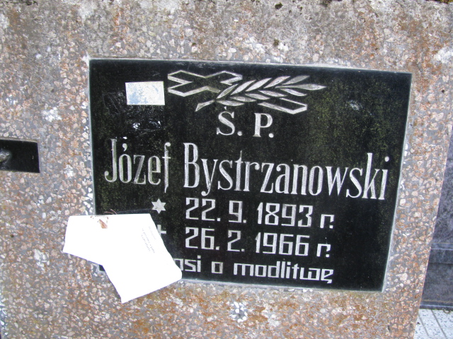 Józef Bystrzanowski 1893 Białogard - Grobonet - Wyszukiwarka osób pochowanych