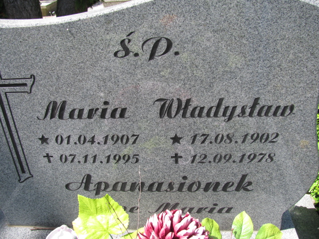 Maria Apanasionek 1907 Białogard - Grobonet - Wyszukiwarka osób pochowanych