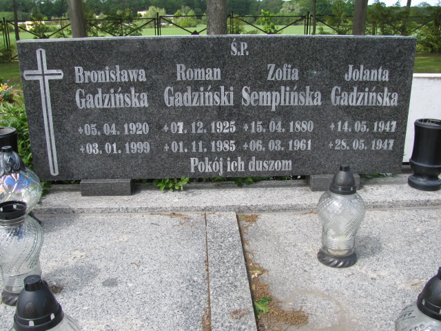 Bronisława Gadzińska 1920 Białogard - Grobonet - Wyszukiwarka osób pochowanych