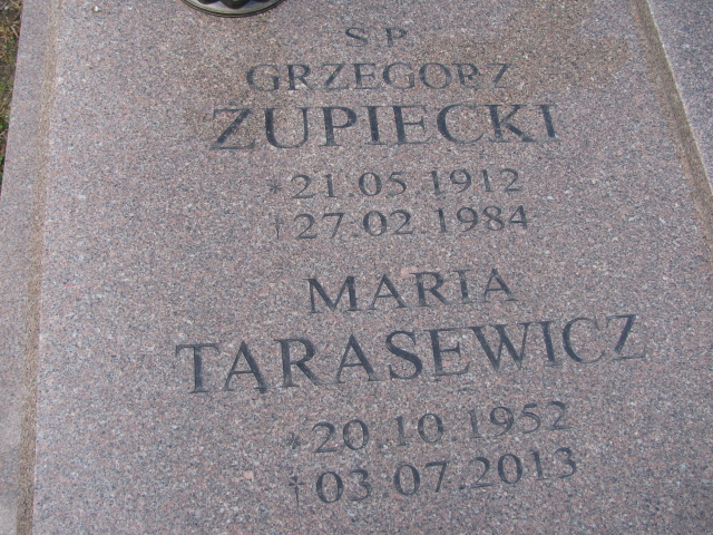 Grzegorz Żupiecki 1919 Białogard - Grobonet - Wyszukiwarka osób pochowanych