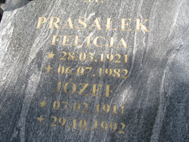 Felicja Prasałek 1921 Białogard - Grobonet - Wyszukiwarka osób pochowanych