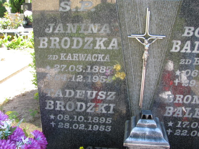 Janina Brodzka 1887 Białogard - Grobonet - Wyszukiwarka osób pochowanych