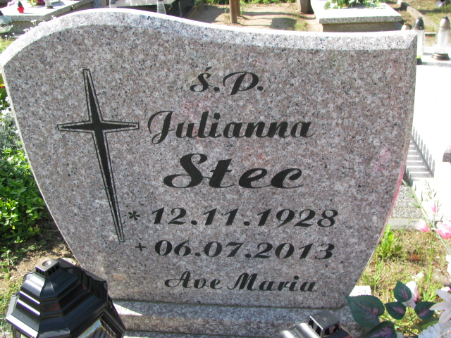 Julianna Stec 1928 Białogard - Grobonet - Wyszukiwarka osób pochowanych