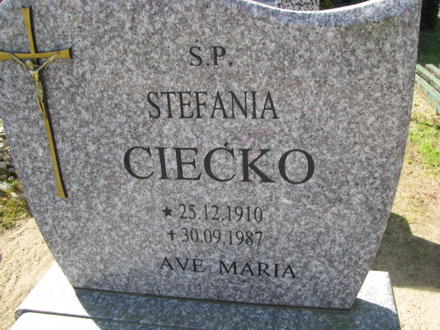 Stefania Ciećko 1910 Białogard - Grobonet - Wyszukiwarka osób pochowanych