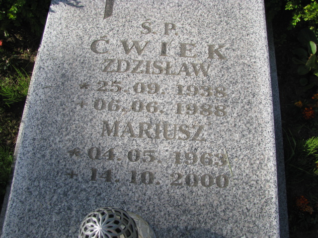 Mariusz Ćwiek 1963 Białogard - Grobonet - Wyszukiwarka osób pochowanych