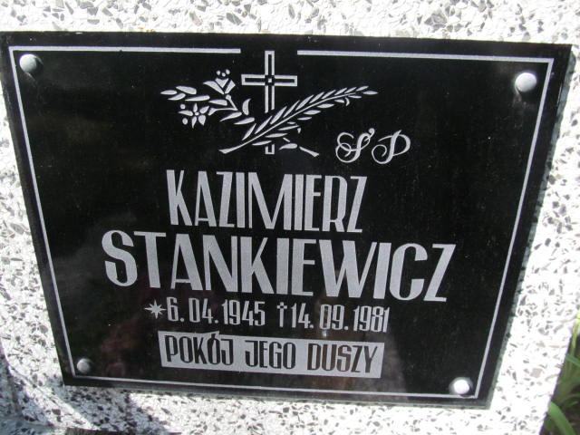 Kazimierz Stankiewicz 1945 Białogard - Grobonet - Wyszukiwarka osób pochowanych