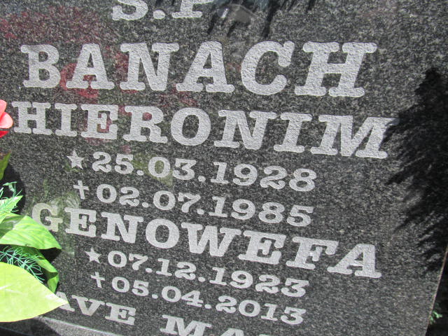 Genowefa Banach 1923 Białogard - Grobonet - Wyszukiwarka osób pochowanych