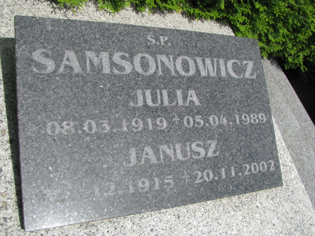 Julia Samsonowicz 1919 Białogard - Grobonet - Wyszukiwarka osób pochowanych