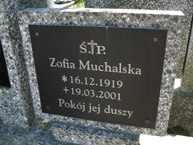 Zofia Muchalska 1919 Białogard - Grobonet - Wyszukiwarka osób pochowanych