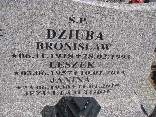 Wojciech Dziuba 1966 Białogard - Grobonet - Wyszukiwarka osób pochowanych