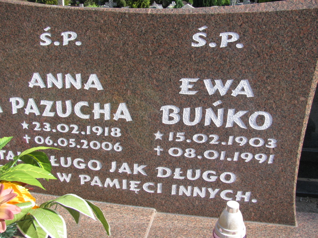 Anna Pazucha 1918 Białogard - Grobonet - Wyszukiwarka osób pochowanych