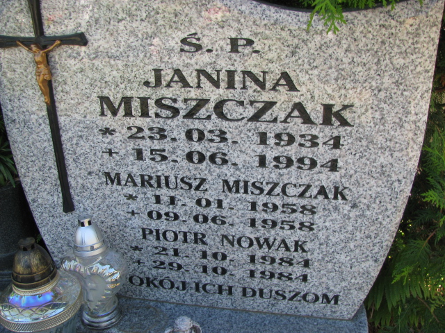 Mariusz Miszczak 1958 Białogard - Grobonet - Wyszukiwarka osób pochowanych