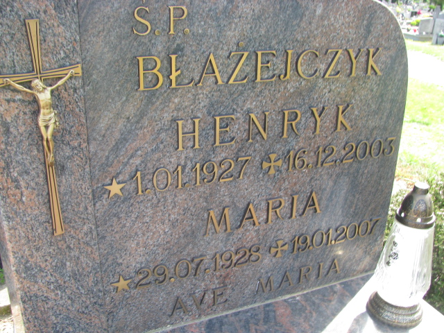 Henryk Błażejczyk 1927 Białogard - Grobonet - Wyszukiwarka osób pochowanych