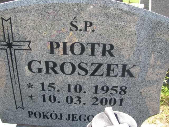 Piotr Groszek 1958 Białogard - Grobonet - Wyszukiwarka osób pochowanych