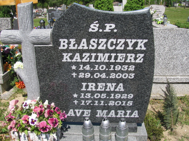 Irena Błaszczyk 1929 Białogard - Grobonet - Wyszukiwarka osób pochowanych